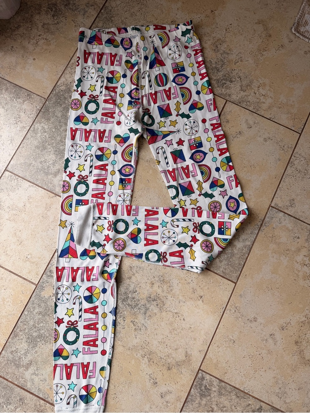 Hanna Andersson 160 US 14 Fa La La Holiday Christmas Pajama Pants Organic Cotton